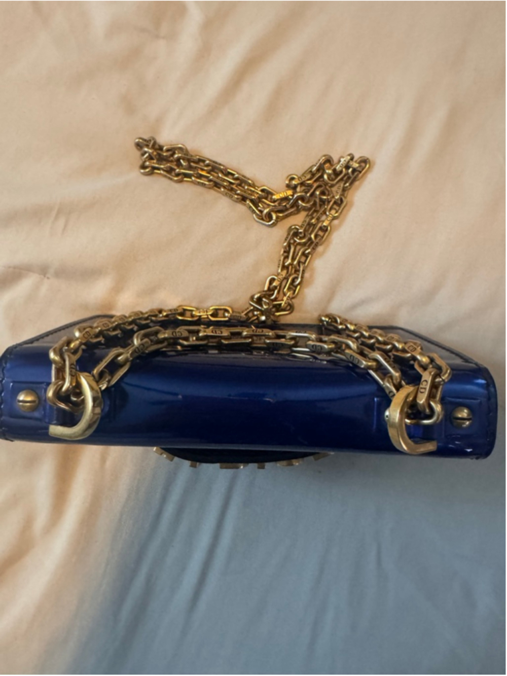 Women's Christian Dior Blue Patent Leather J'ADIOR Crossbody Bag One Size - Picture 11 of 14